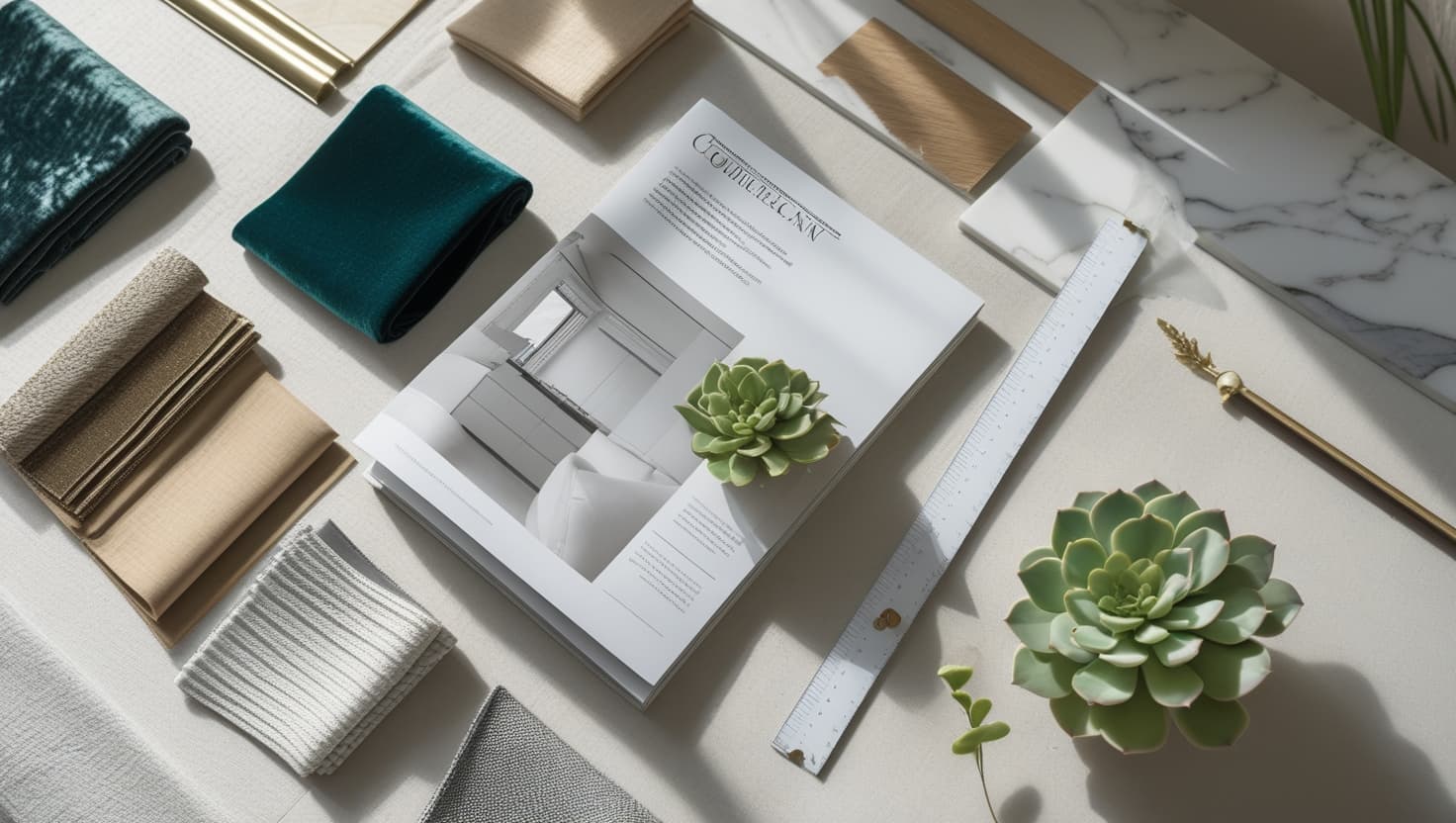 Elegant interior design moodboard showcasing our design philosophy